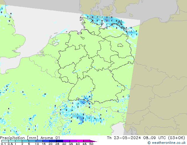 Precipitación Arome 01 jue 23.05.2024 09 UTC