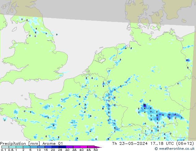 降水 Arome 01 星期四 23.05.2024 18 UTC