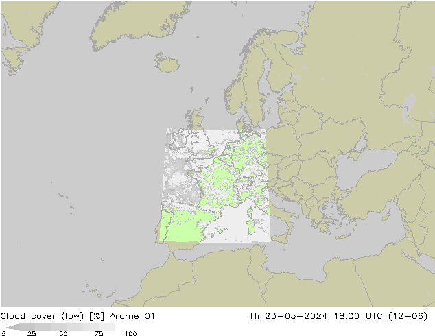 云 (低) Arome 01 星期四 23.05.2024 18 UTC
