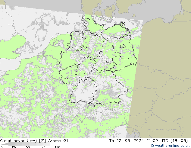 云 (低) Arome 01 星期四 23.05.2024 21 UTC
