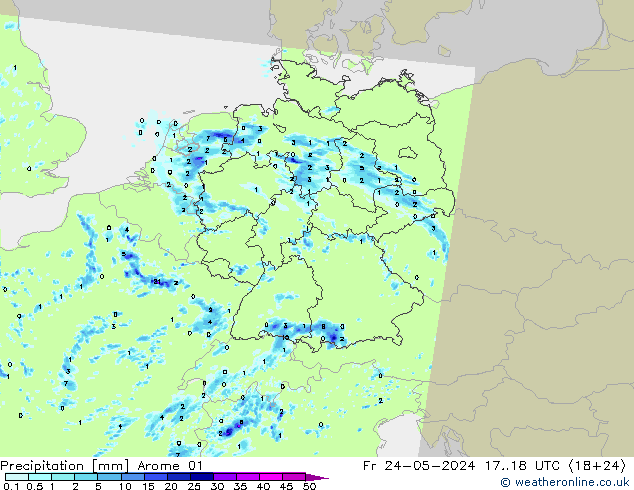 Precipitación Arome 01 vie 24.05.2024 18 UTC