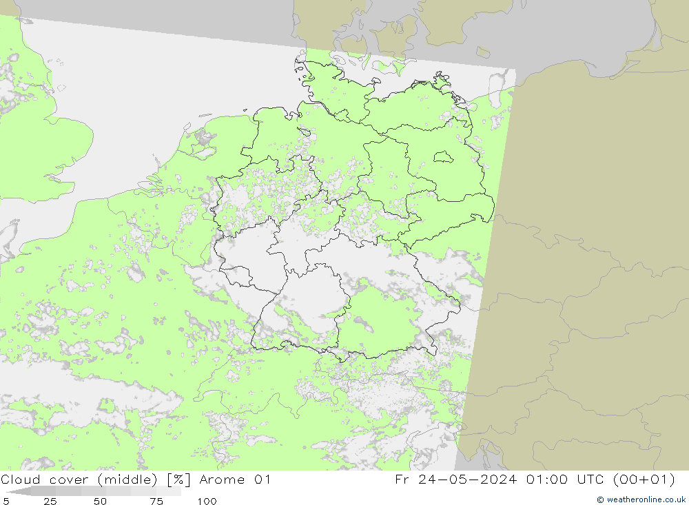 Bewolking (Middelb.) Arome 01 vr 24.05.2024 01 UTC