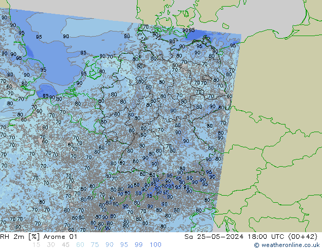 RH 2m Arome 01 So 25.05.2024 18 UTC