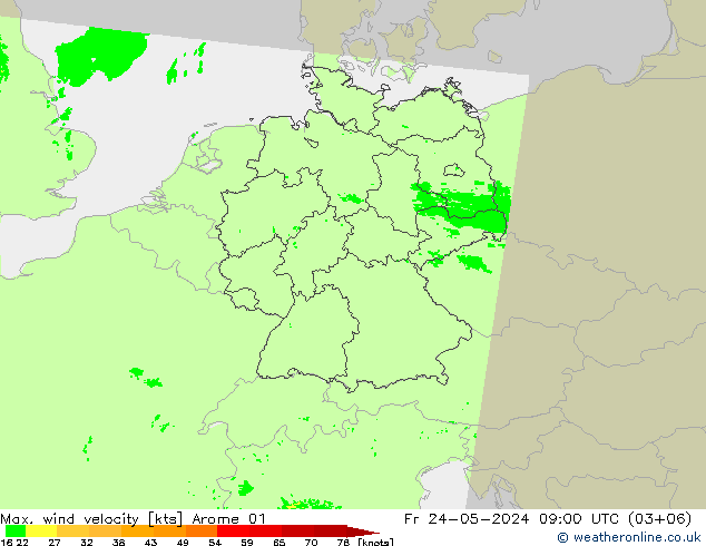 Windböen Arome 01 Fr 24.05.2024 09 UTC