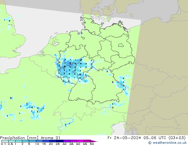 Yağış Arome 01 Cu 24.05.2024 06 UTC