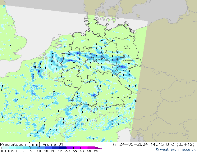 precipitação Arome 01 Sex 24.05.2024 15 UTC