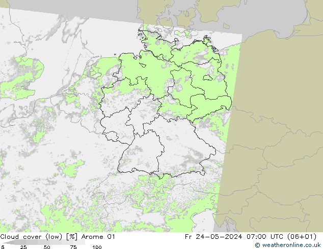 Bulutlar (düşük) Arome 01 Cu 24.05.2024 07 UTC