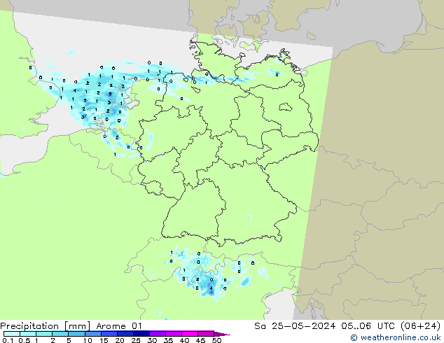 opad Arome 01 so. 25.05.2024 06 UTC