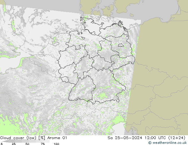 云 (低) Arome 01 星期六 25.05.2024 12 UTC