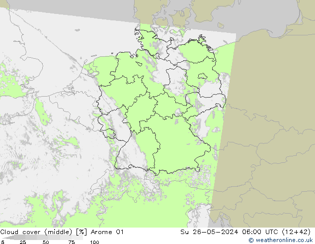 Bewolking (Middelb.) Arome 01 zo 26.05.2024 06 UTC