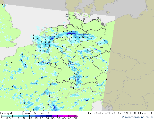 Yağış Arome 01 Cu 24.05.2024 18 UTC