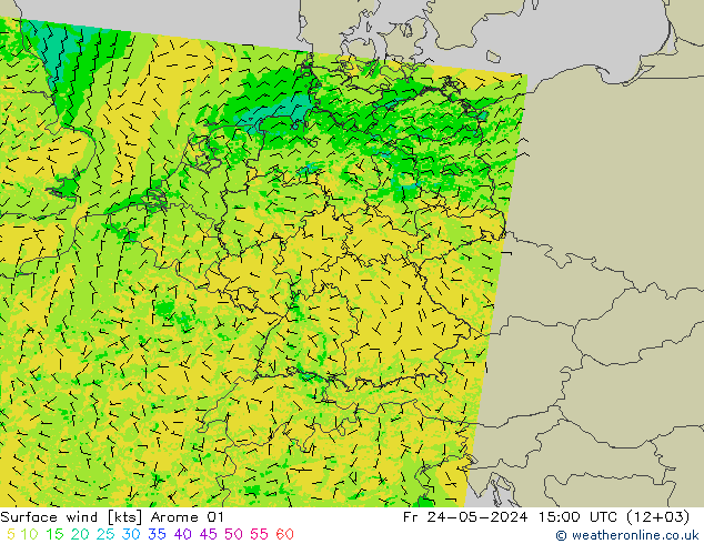 Surface wind Arome 01 Fr 24.05.2024 15 UTC