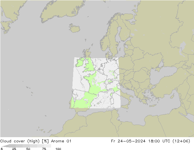 Wolken (hohe) Arome 01 Fr 24.05.2024 18 UTC