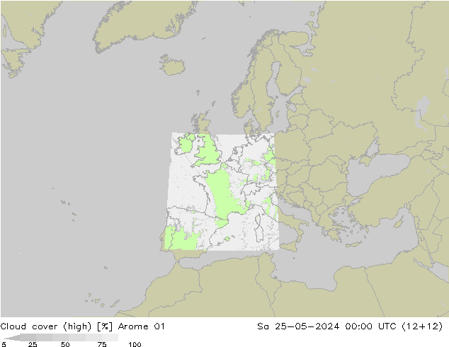 Bulutlar (yüksek) Arome 01 Cts 25.05.2024 00 UTC