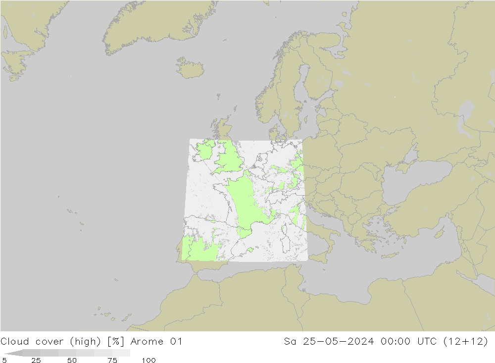 Bulutlar (yüksek) Arome 01 Cts 25.05.2024 00 UTC