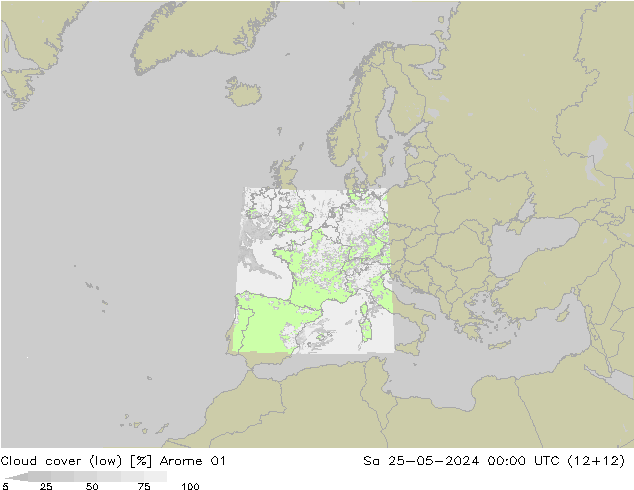 облака (низкий) Arome 01 сб 25.05.2024 00 UTC