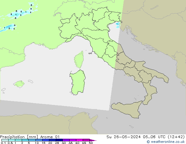 осадки Arome 01 Вс 26.05.2024 06 UTC