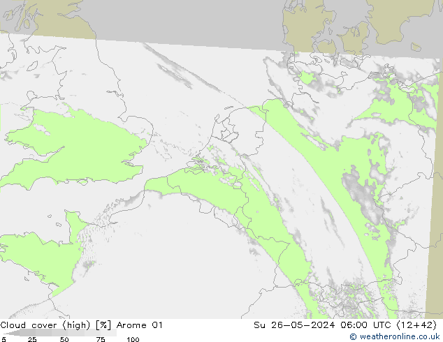 zachmurzenie (wysokie) Arome 01 nie. 26.05.2024 06 UTC