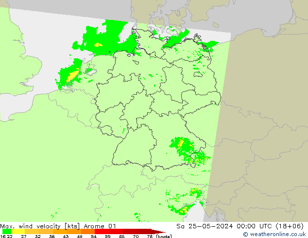 Windböen Arome 01 Sa 25.05.2024 00 UTC