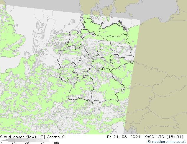 云 (低) Arome 01 星期五 24.05.2024 19 UTC