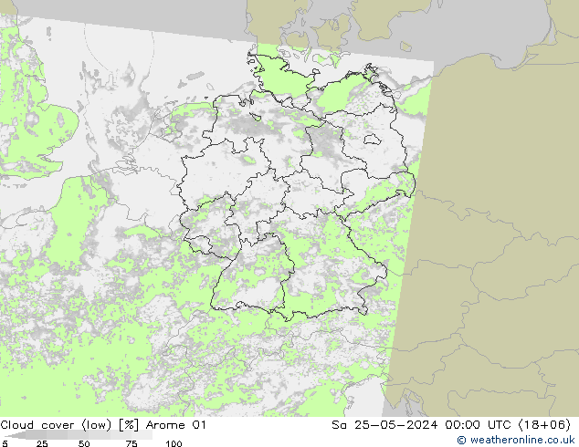 Bulutlar (düşük) Arome 01 Cts 25.05.2024 00 UTC