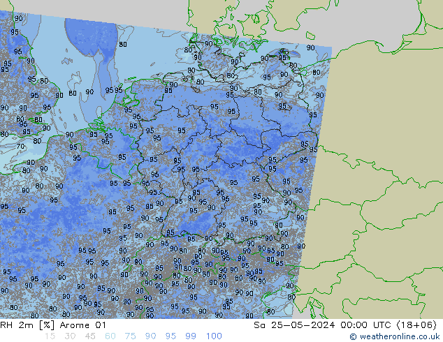 RH 2m Arome 01 Sa 25.05.2024 00 UTC