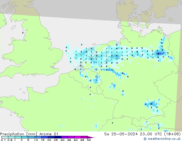Niederschlag Arome 01 Sa 25.05.2024 00 UTC