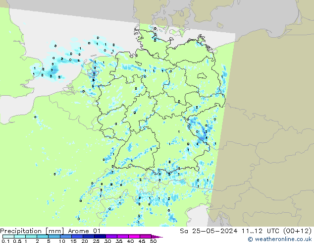 Precipitation Arome 01 Sa 25.05.2024 12 UTC