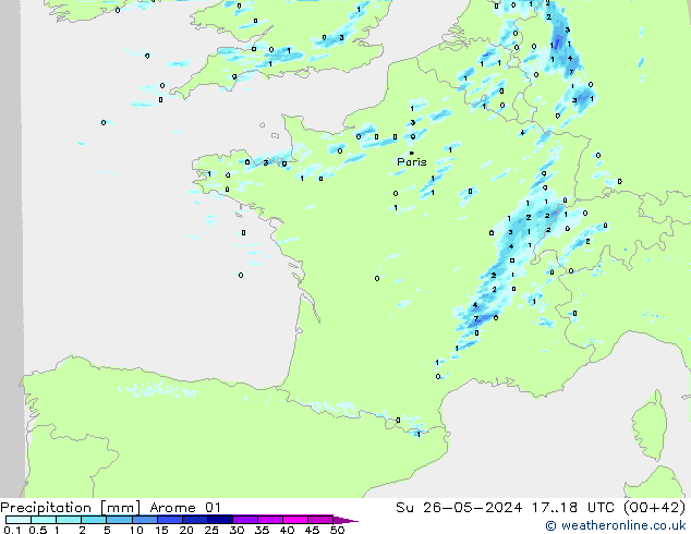 Precipitación Arome 01 dom 26.05.2024 18 UTC