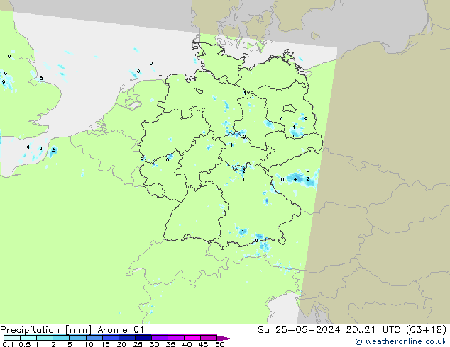 Yağış Arome 01 Cts 25.05.2024 21 UTC
