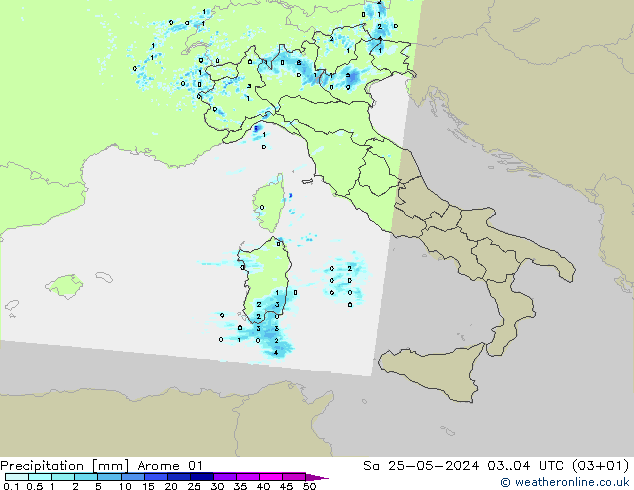 Yağış Arome 01 Cts 25.05.2024 04 UTC