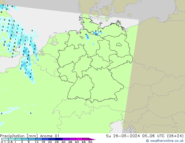 Yağış Arome 01 Paz 26.05.2024 06 UTC