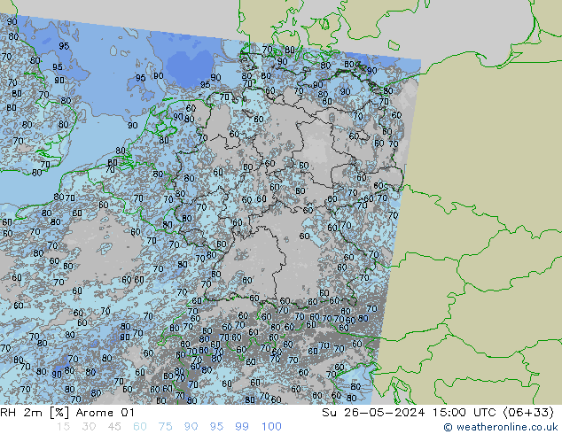 RV 2m Arome 01 zo 26.05.2024 15 UTC