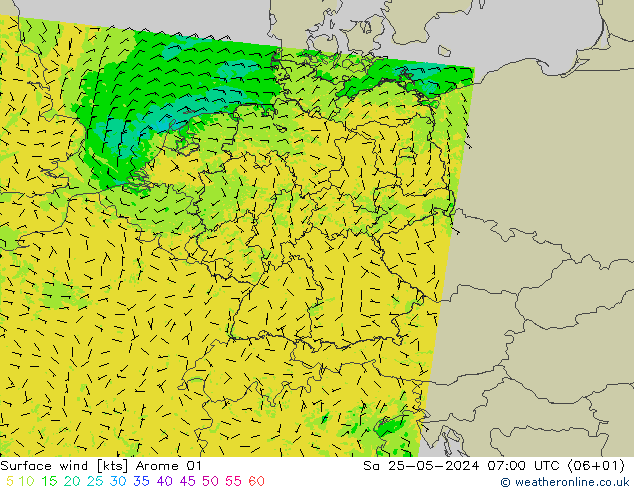 Bodenwind Arome 01 Sa 25.05.2024 07 UTC