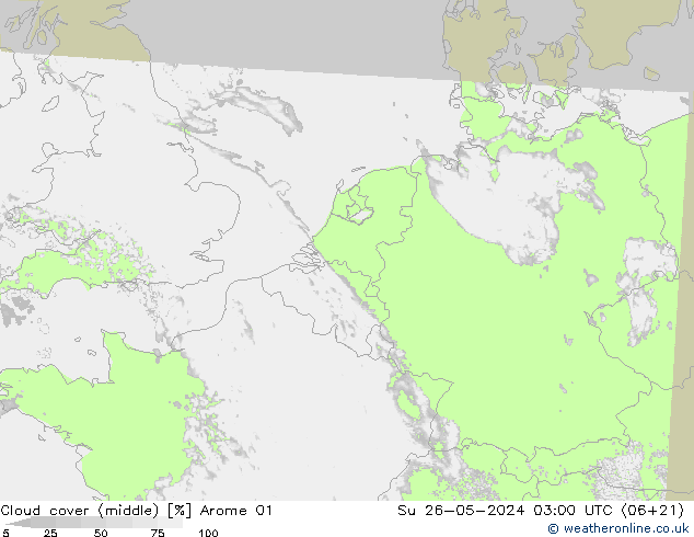 zachmurzenie (środk.) Arome 01 nie. 26.05.2024 03 UTC