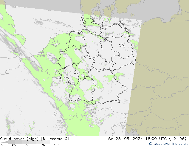 Wolken (hohe) Arome 01 Sa 25.05.2024 18 UTC