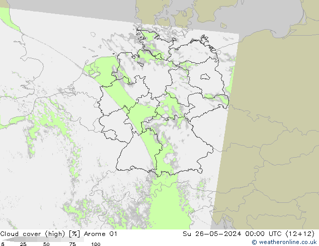 Nubi alte Arome 01 dom 26.05.2024 00 UTC