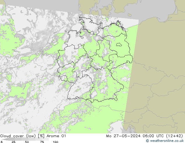 Bulutlar (düşük) Arome 01 Pzt 27.05.2024 06 UTC