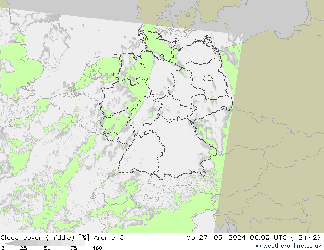 nuvens (médio) Arome 01 Seg 27.05.2024 06 UTC