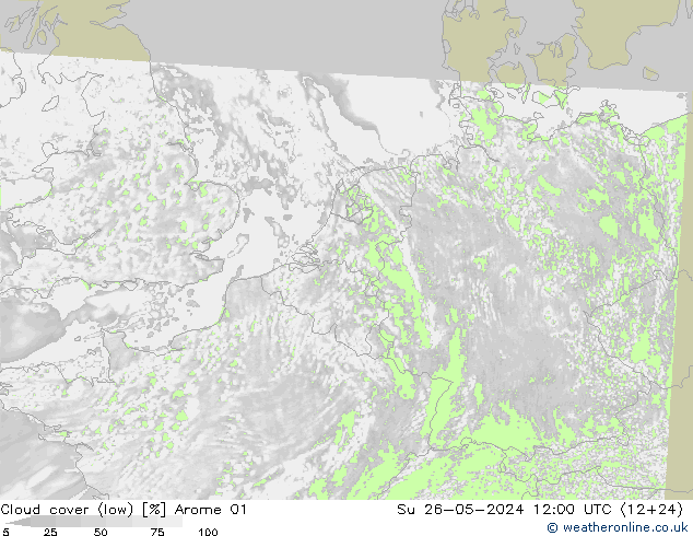 zachmurzenie (niskie) Arome 01 nie. 26.05.2024 12 UTC