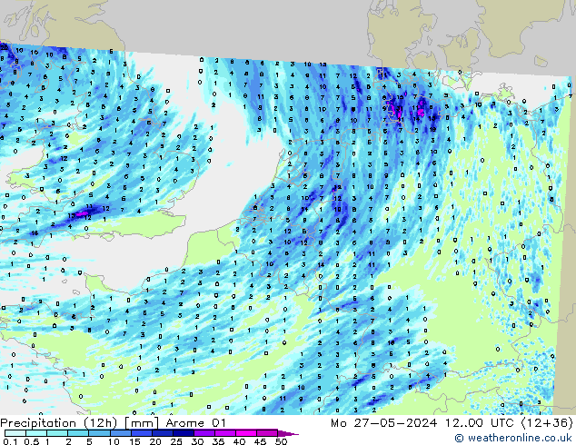 Nied. akkumuliert (12Std) Arome 01 Mo 27.05.2024 00 UTC