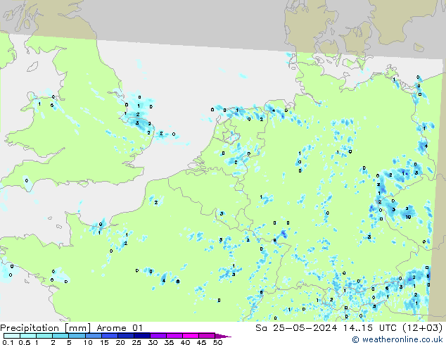 降水 Arome 01 星期六 25.05.2024 15 UTC