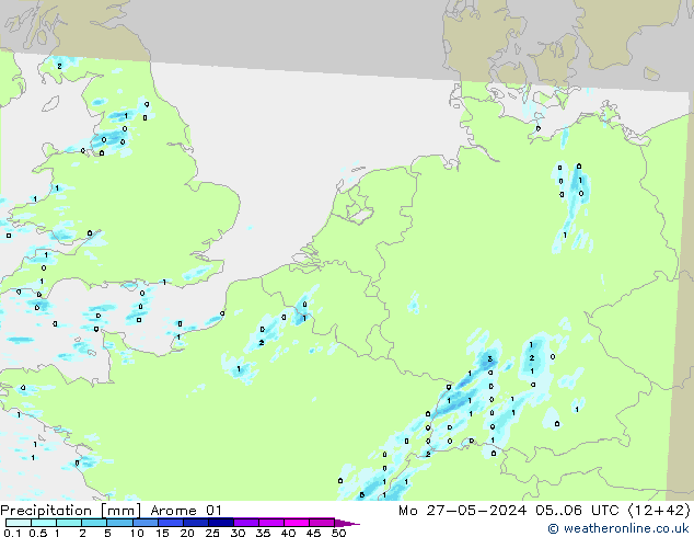 Précipitation Arome 01 lun 27.05.2024 06 UTC