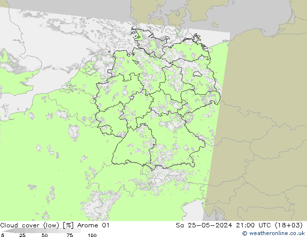 Nubi basse Arome 01 sab 25.05.2024 21 UTC