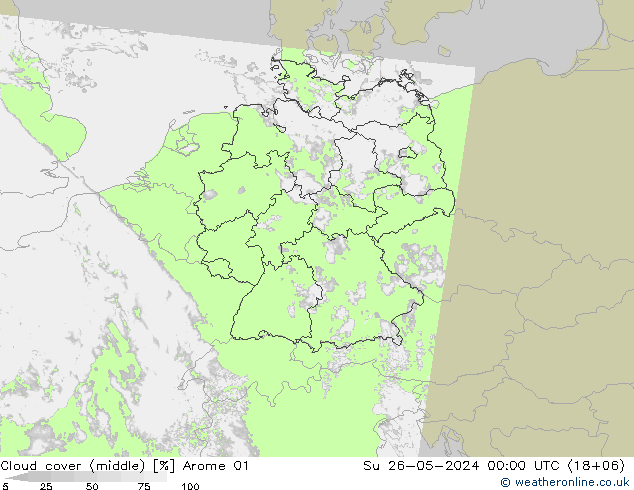 Wolken (mittel) Arome 01 So 26.05.2024 00 UTC