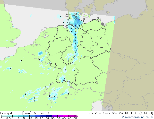 precipitação Arome 01 Seg 27.05.2024 00 UTC