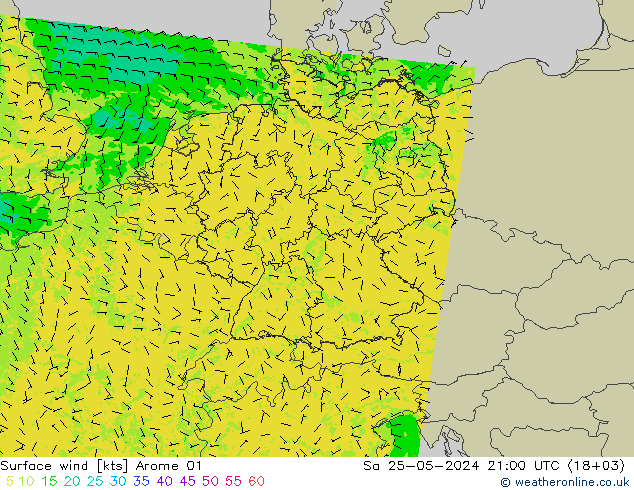 Bodenwind Arome 01 Sa 25.05.2024 21 UTC