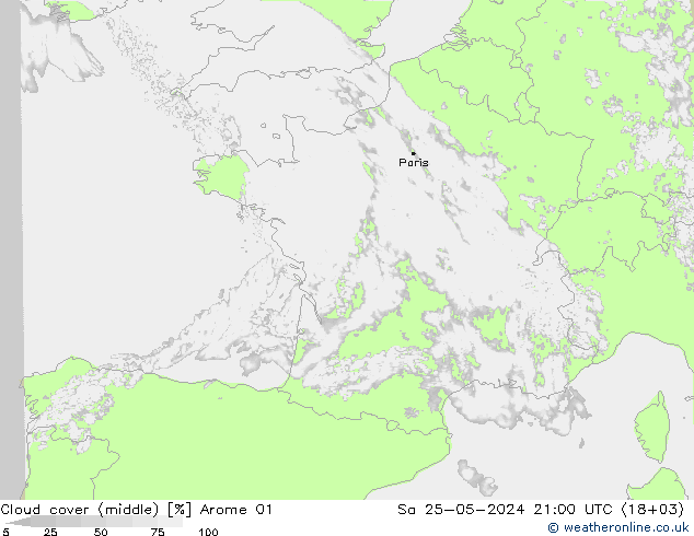 Wolken (mittel) Arome 01 Sa 25.05.2024 21 UTC