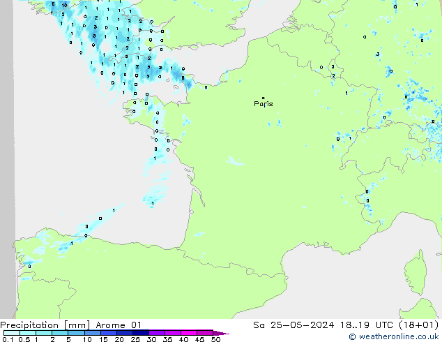 Yağış Arome 01 Cts 25.05.2024 19 UTC