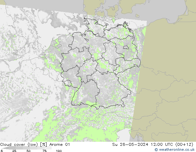 Wolken (tief) Arome 01 So 26.05.2024 12 UTC